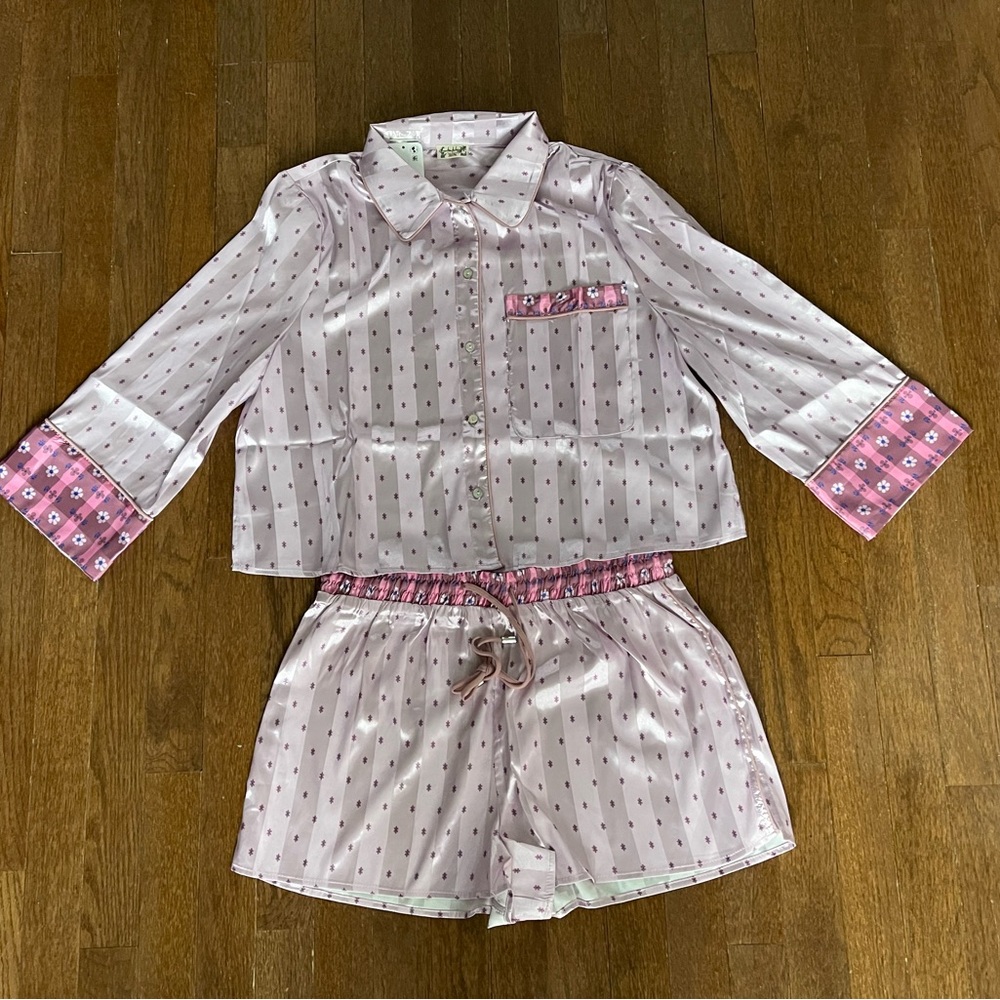 Free People Pillow Talk PJ Set Lilac Combo - Picture 4 of 7